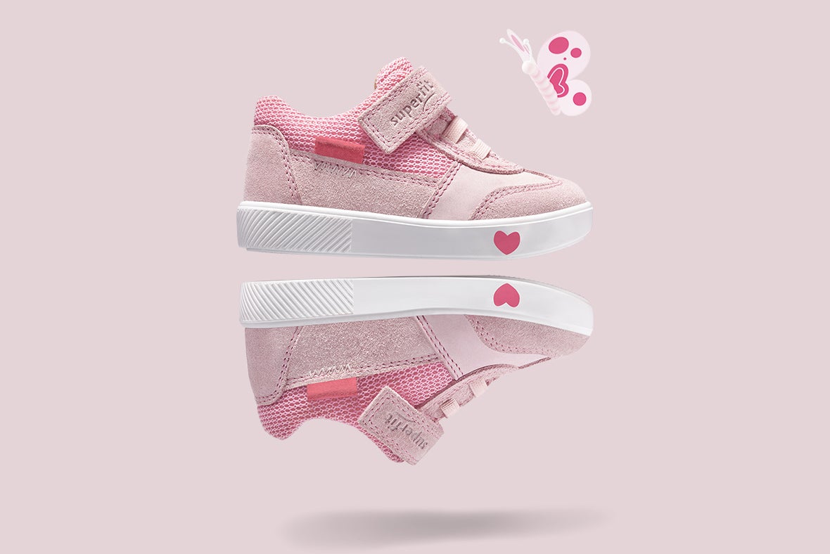 superfit Mädchen SUPIES Sneaker low mit Klettverschluss - Material: Veloursleder - Farbe: Rosa