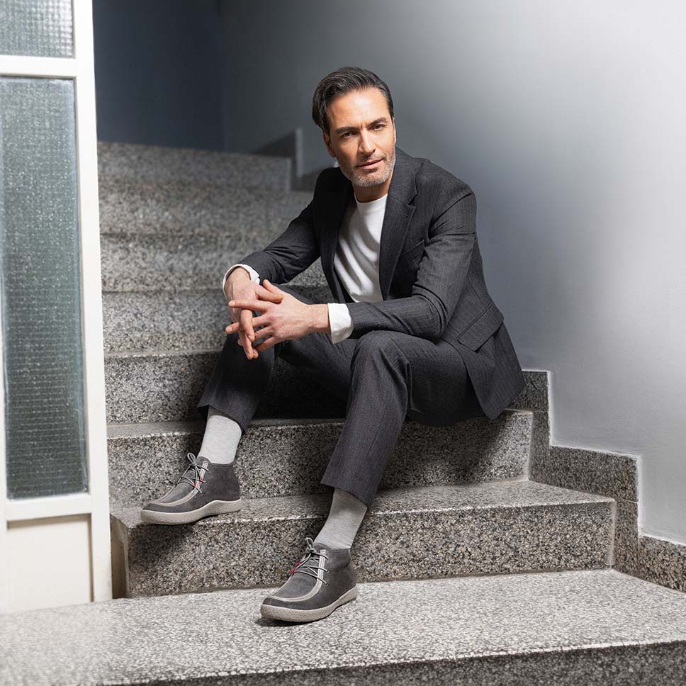 Think! Herren GEOAG Ankle Boots mit Schnürung - Farbe: Braun - Material: Lederkombination