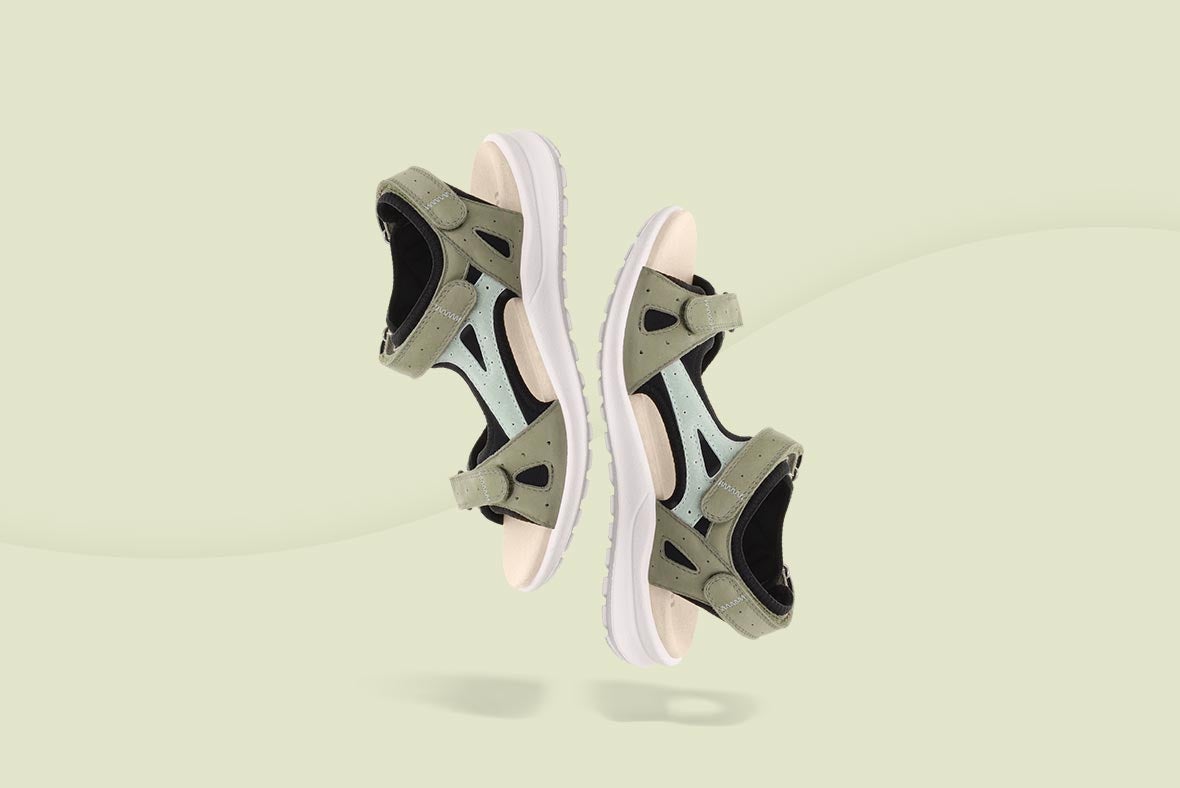 legero Woman SIRIS Sandal with Velcro Fastener - Colour: Green legero Woman SIRIS Sandal with Velcro Fastener - Colour: Green