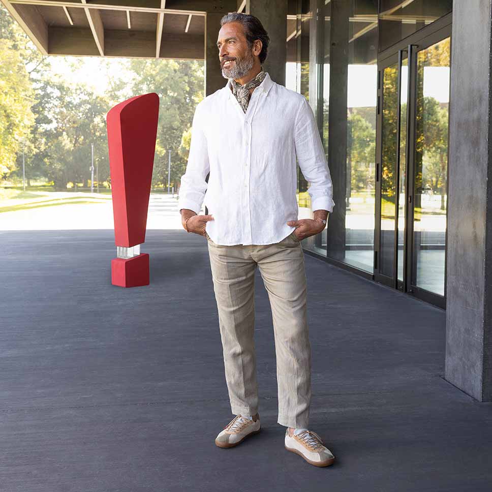 Think! Herren HAPPAT Sneaker low mit Schnürung - Farbe: Beige - Material: Veloursleder