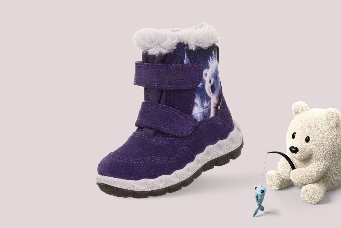 superfit Mädchen ICEBIRD Boots mit Klettverschluss - Farbe: Blau - Material: Veloursleder