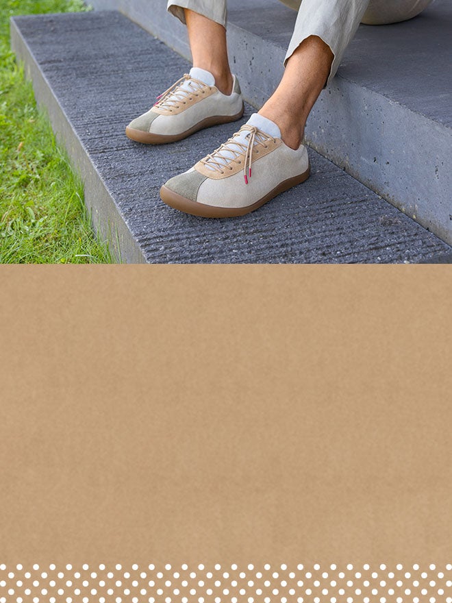 Think! Herren HAPPAT Sneaker low mit Schnürung - Farbe: Beige - Material: Veloursleder
