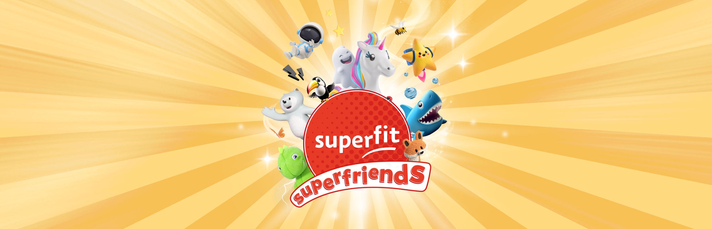 superfit superfriends Logo mit den tierischen superfriends