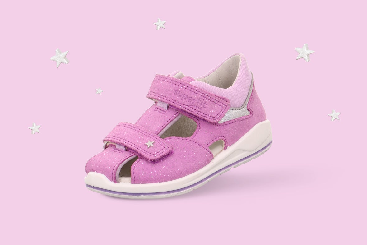 superfit Mädchen BOOMERANG Sandale mit Klettverschluss - Material: Effektleder - Farbe: Lila