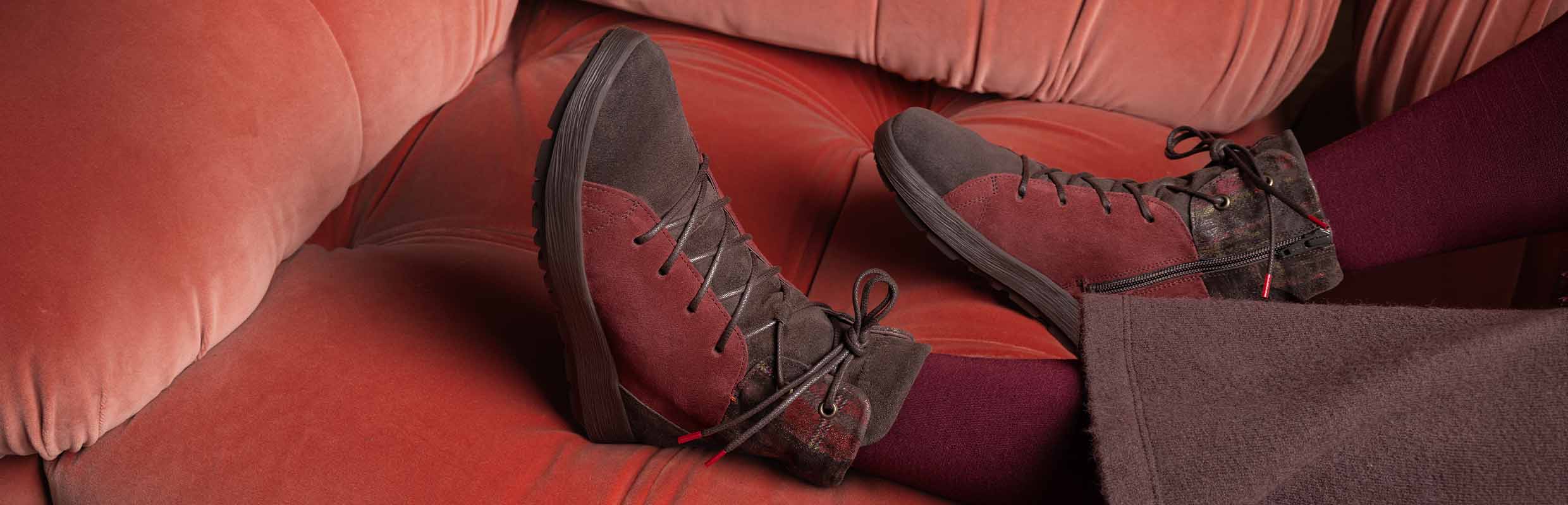Think! Woman COMODA Ankle boot with Zip/Lacing - Colour: Brown Think! Woman COMODA Ankle boot with Zip/Lacing - Colour: Brown - Material: Leather combination