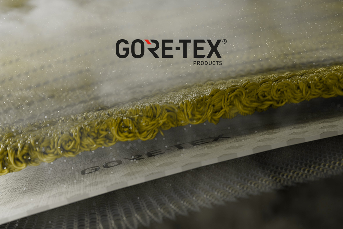 Nahaufnahme der GORE-TEX® Membranstruktur mit Mikroporen