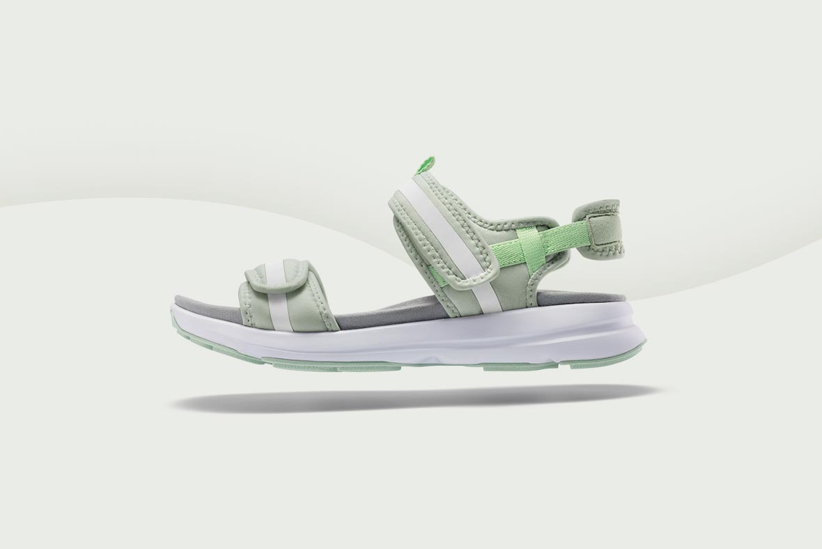 legero VEGAN LIBERTY Women Sandal with velcro fastener - Color: Alga legero VEGAN LIBERTY Women Sandal with velcro fastener - Material: textile - Color: light green