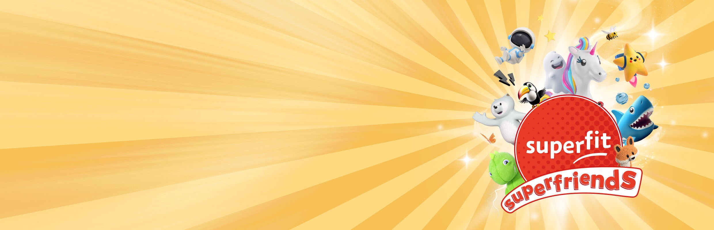 superfit superfriends Logo mit den tierischen superfriends