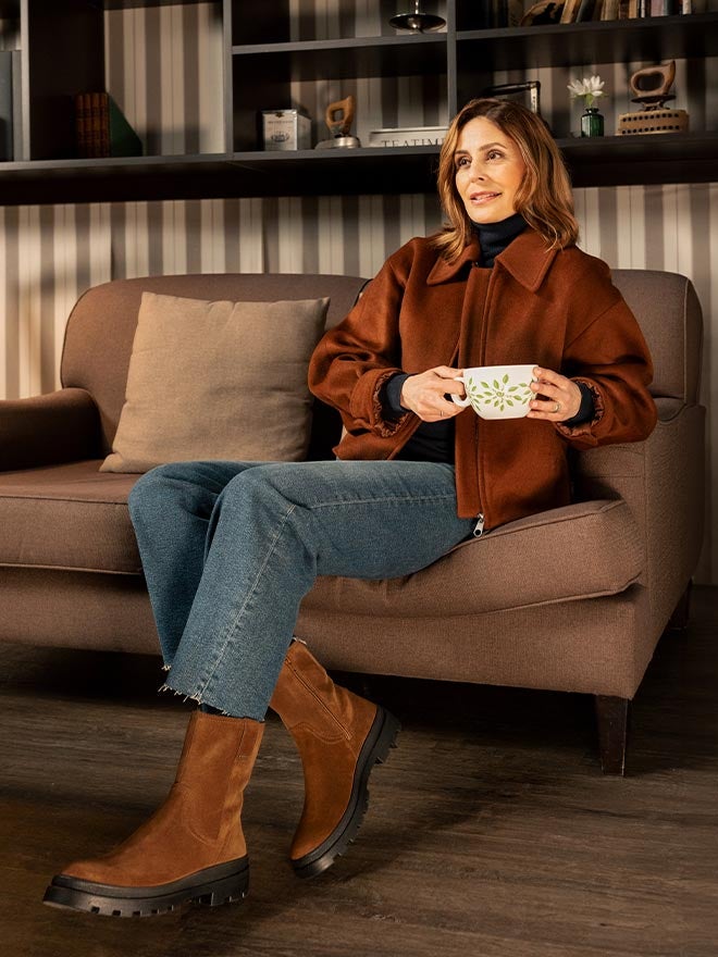 legero Damen LUSIA Stiefelette mit Reißverschluss - Farbe: Braun - Material: Veloursleder