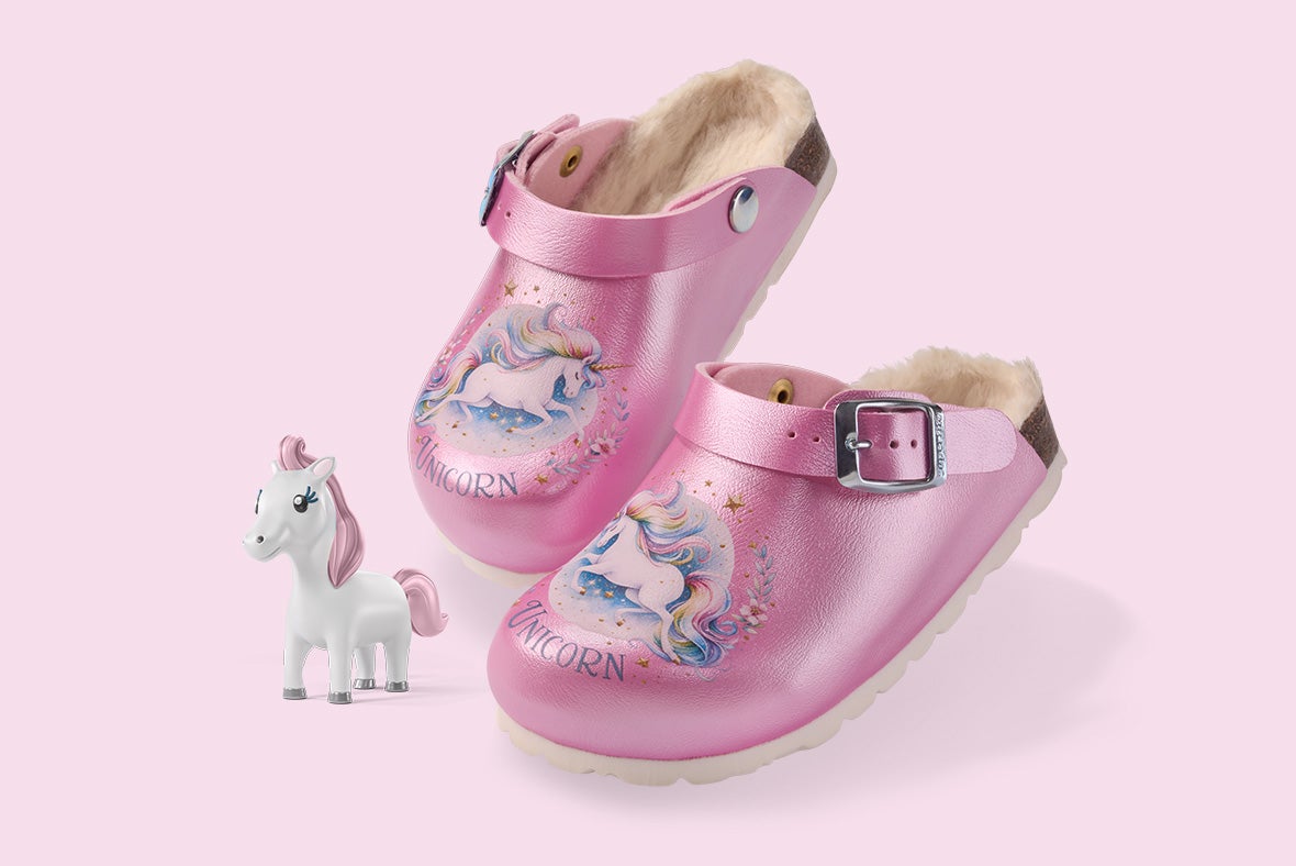 superfit Mädchen FUSSBETTPANTOFFEL Clog mit Einschlupf - Material: Synthetik - Farbe: Rosa