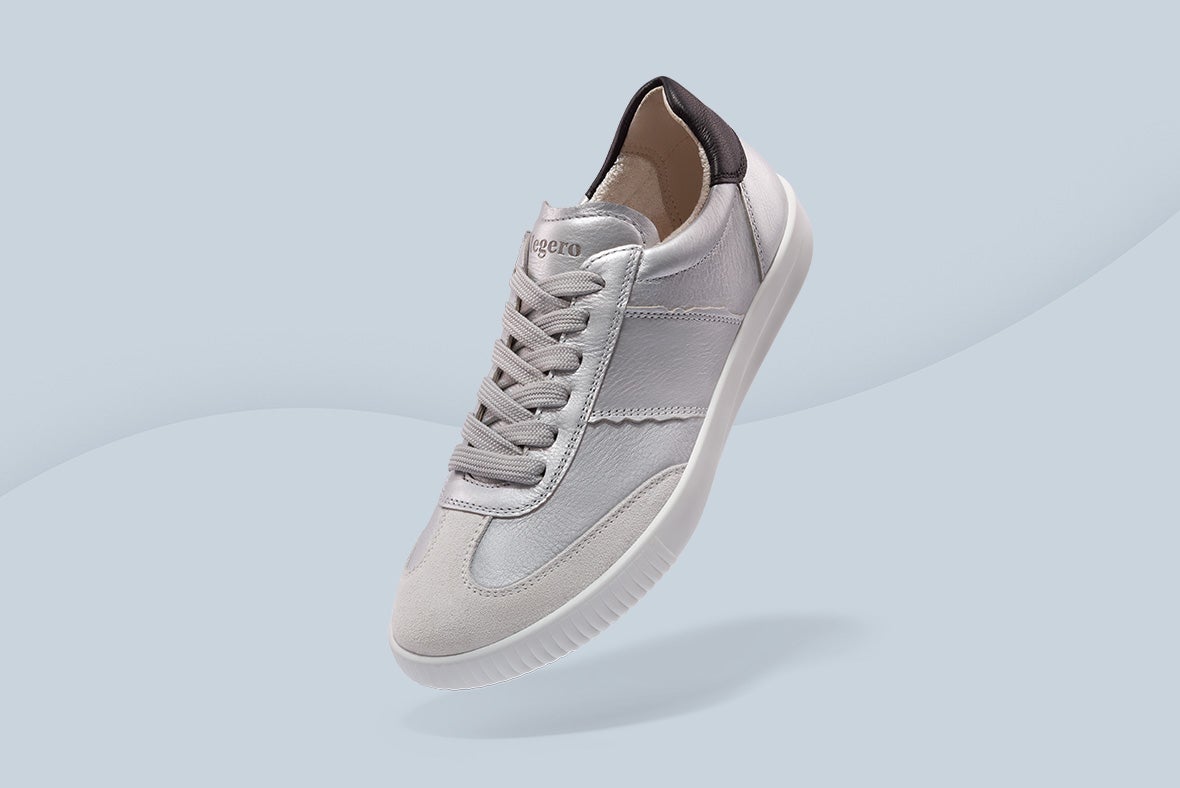 legero Damen SILENCE Sneaker low mit Reißverschluss - Material: Effektleder - Farbe: Metallic Silber