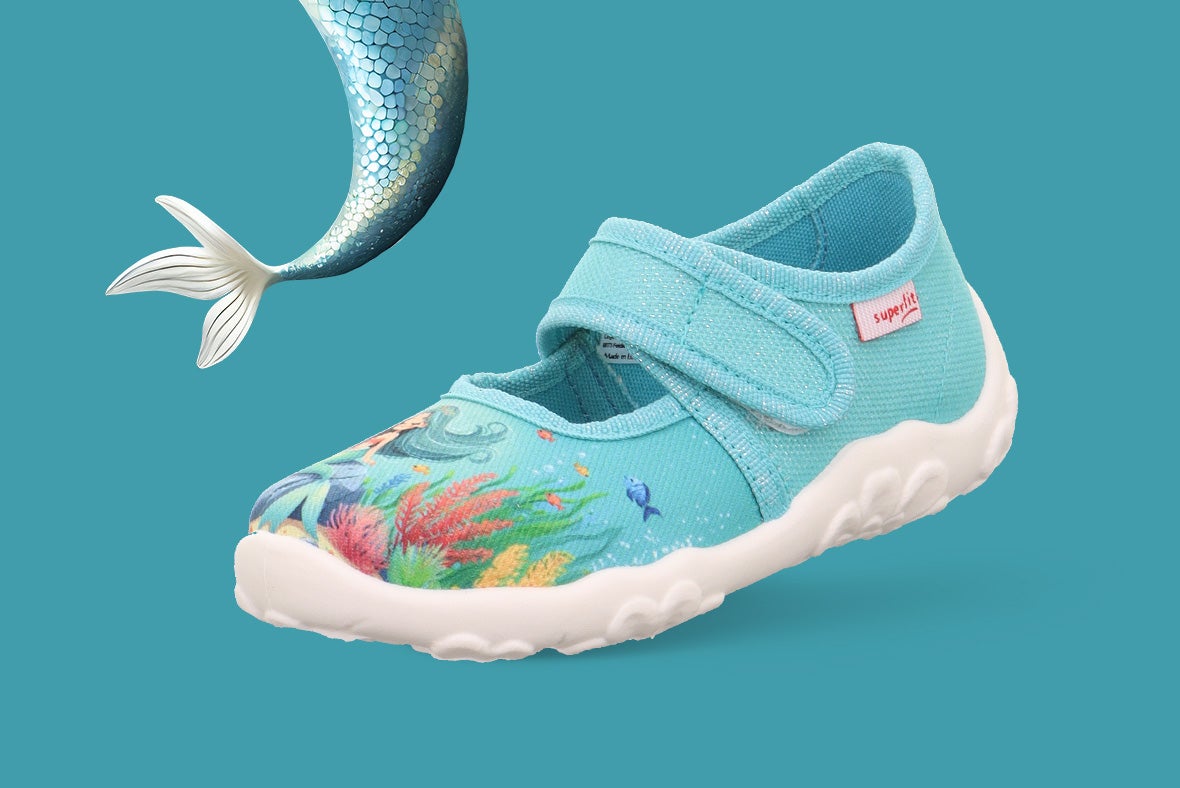 superfit Girls BONNY Slipper with Velcro Fastener - Colour: Blue - Material: Textile