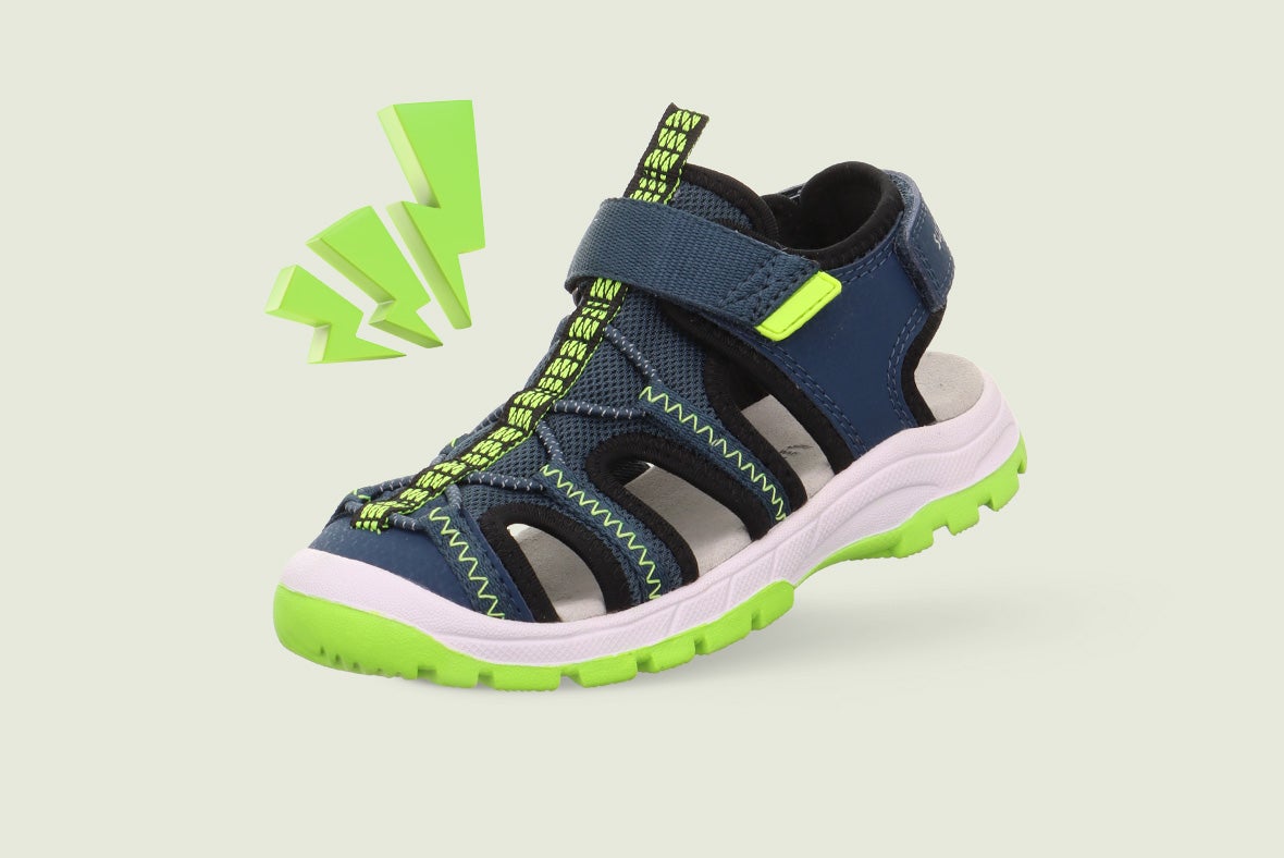 superfit Boys TORNADO LIGHT Sandal with Velcro Fastener - Colour: Blue - Material: Synthetic