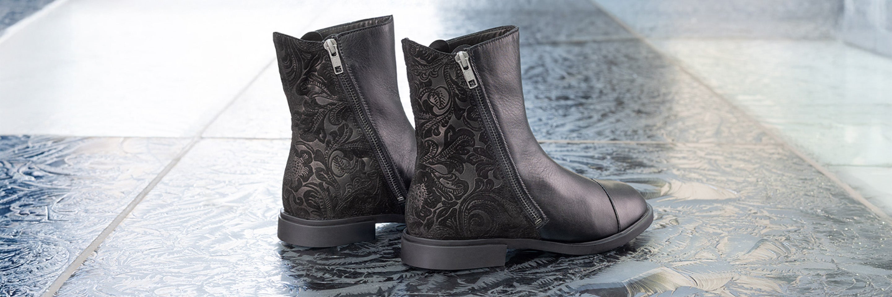 Think! Woman NINA Ankle boot  with Zip - Material: Leather combination - Colour: Black