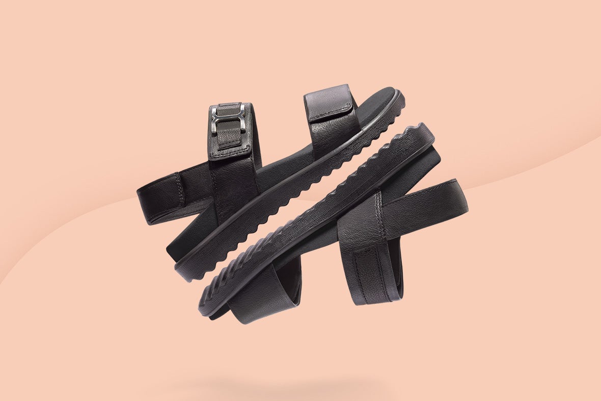 legero MOVE Damen Sandale mit Klettverschluss - Material: Veloursleder - Farbe: Schwarz
