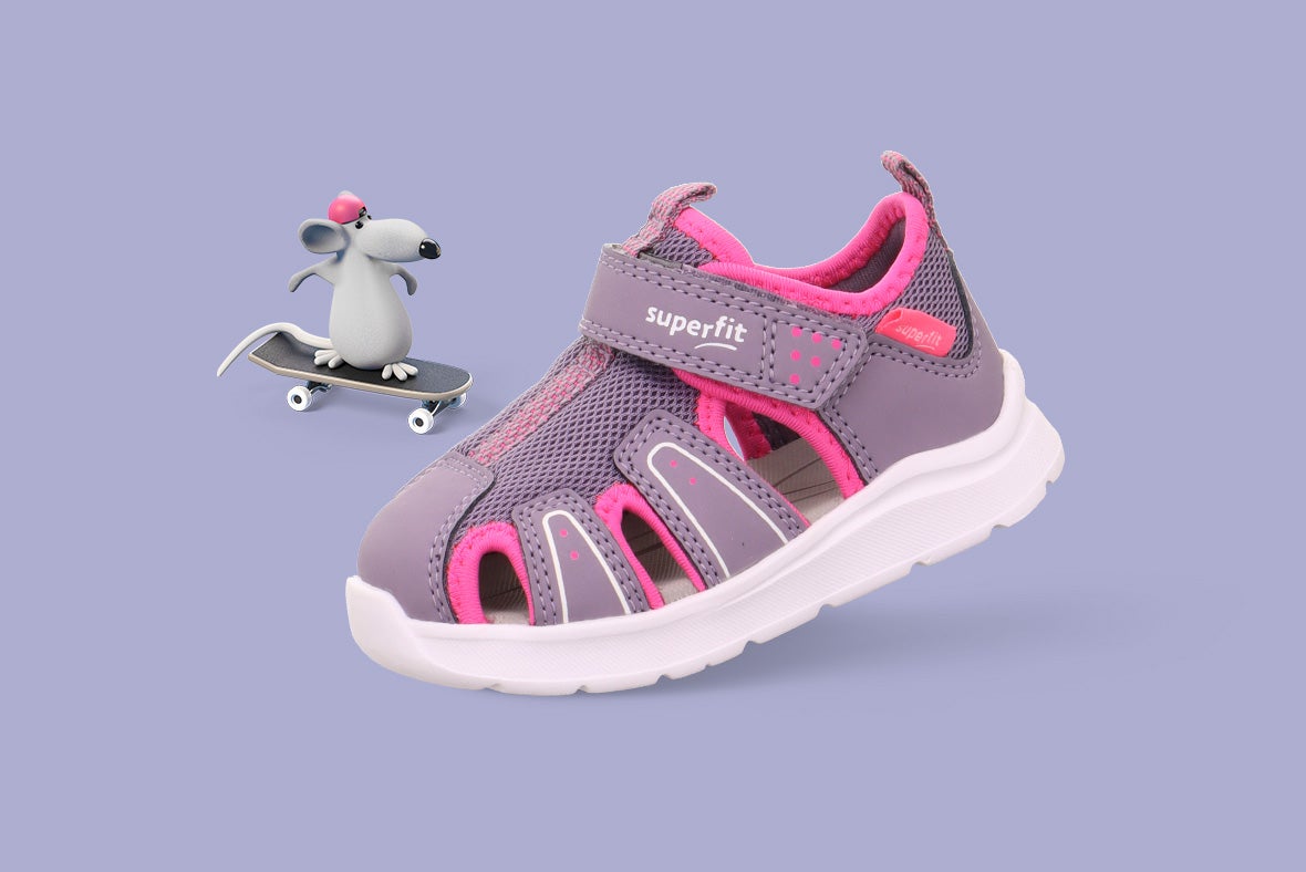 superfit Girls WAVE Sandal with Velcro Fastener - Colour: Blue - Material: Synthetic