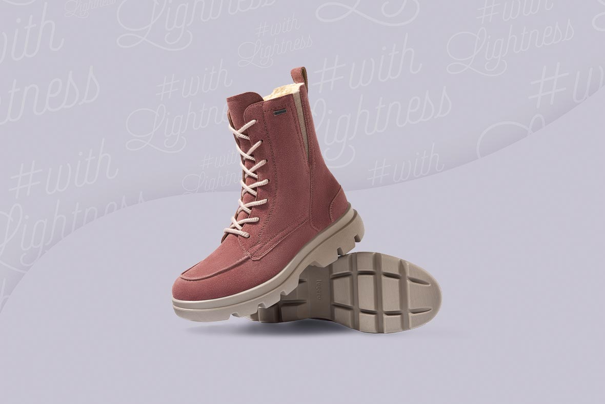 legero Woman ANGELINA Lace-up boot with zip - Material: Suede - Color: Fawn