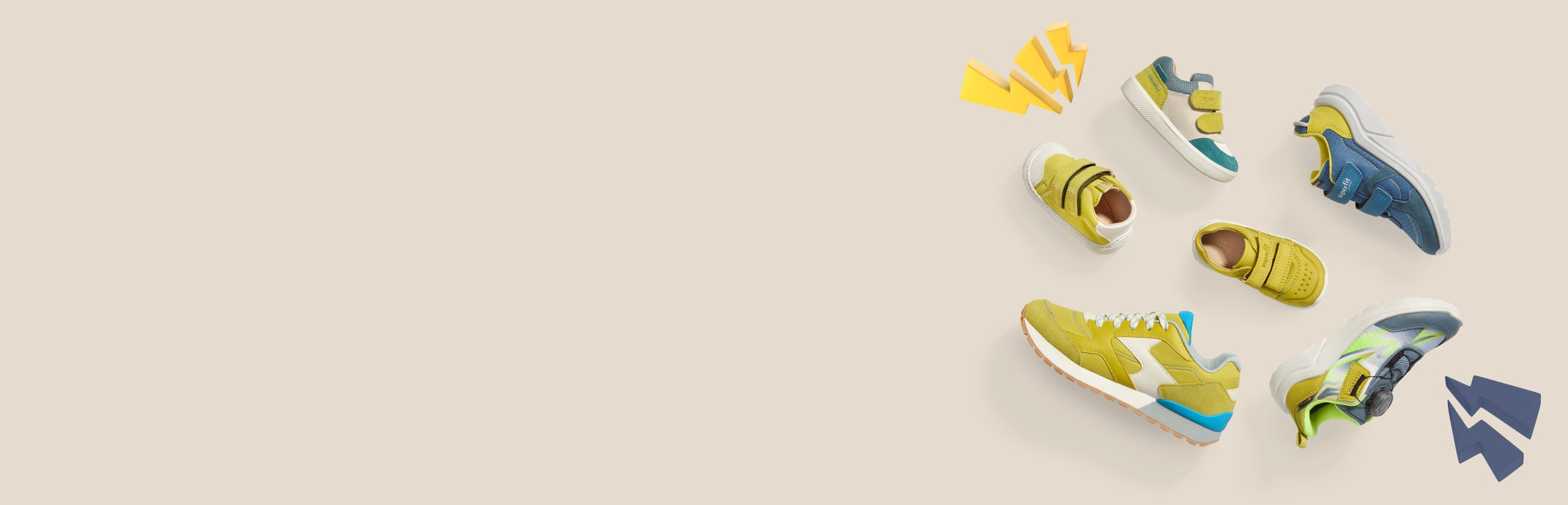 superfit Sneaker – Jungen DASH Sneaker low gelb, SUPIES Sneaker low grün, KICKS Sneaker low blau