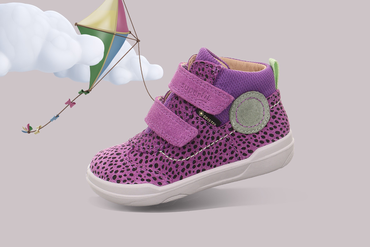 superfit Mädchen SUPERFREE Sneaker high mit Klettverschluss - Material: Nappaleder - Farbe: Lila/Hellgrün