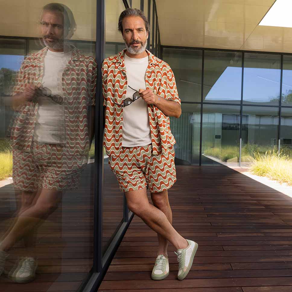 Think! Herren TURNA HERREN Sneaker low mit Elastikschnürung - Farbe: Grün - Material: Lederkombination