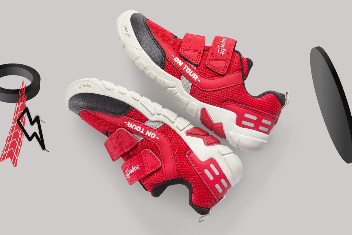 superfit Boys TRACE Sneakers low with Velcro Fastener - Colour: Red - Material: Textile