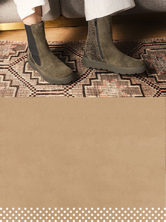 Think! Damen CREPES Chelsea Boots mit Reißverschluss/Elastik - Farbe: Grün - Material: Lederkombination