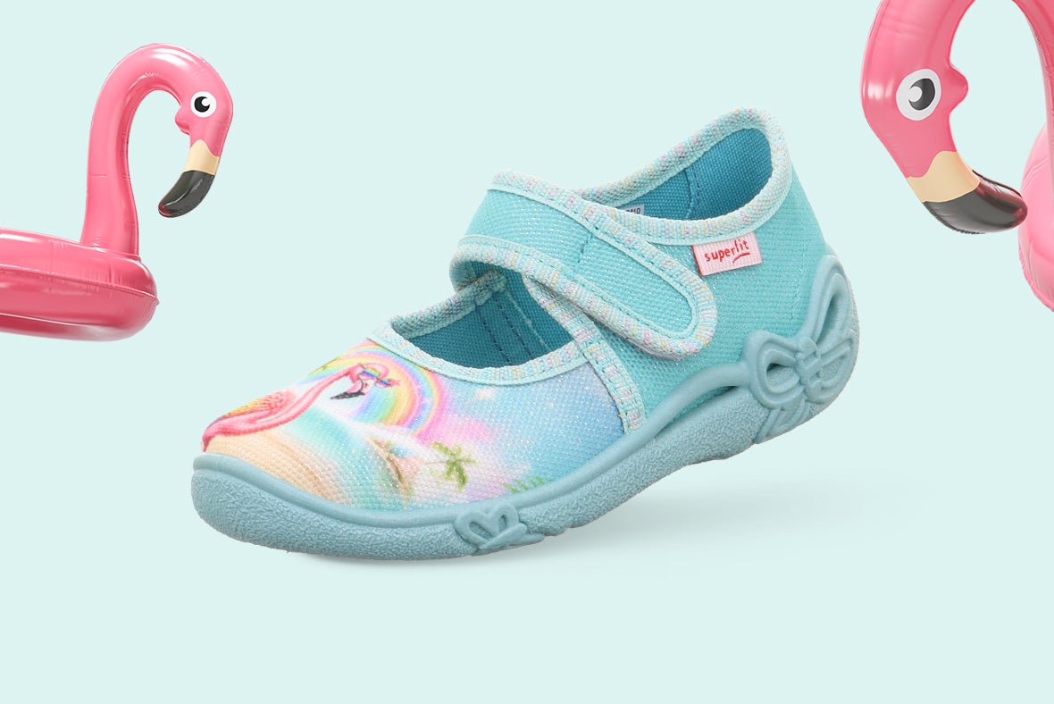 superfit Girls BELINDA Slipper with Velcro Fastener - Colour: Blue - Material: Textile