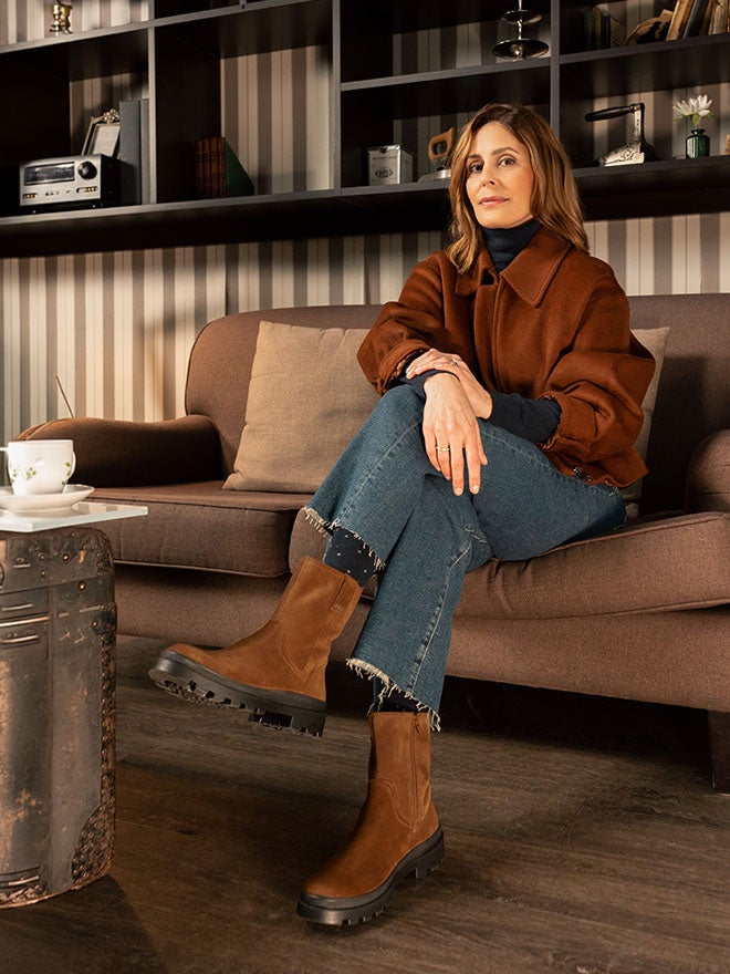 legero Damen LUSIA Stiefelette mit Reißverschluss - Farbe: Braun - Material: Veloursleder