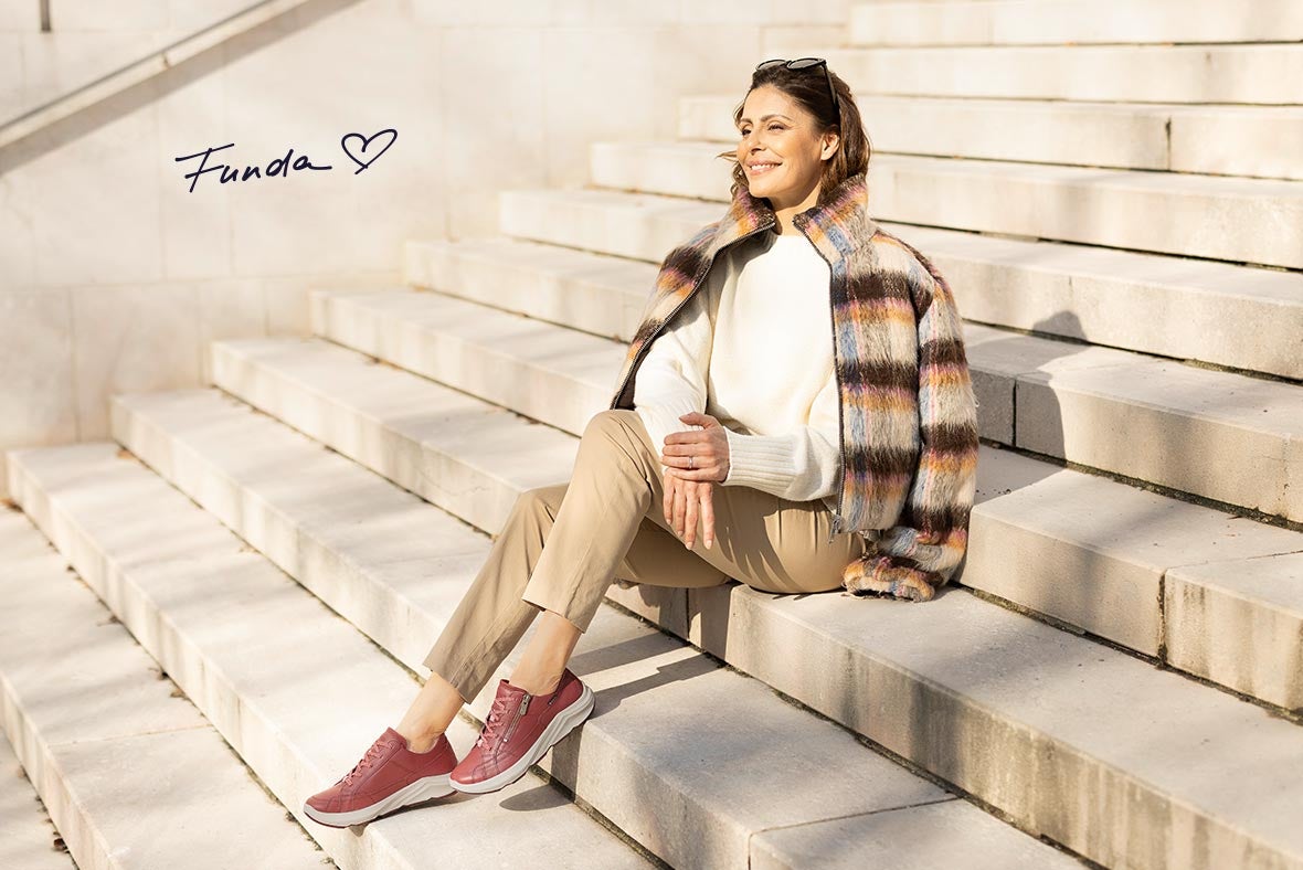 legero Damen BLISS Sneaker low mit Reißverschluss/Schnürung - Material: Nappaleder - Farbe: Rot