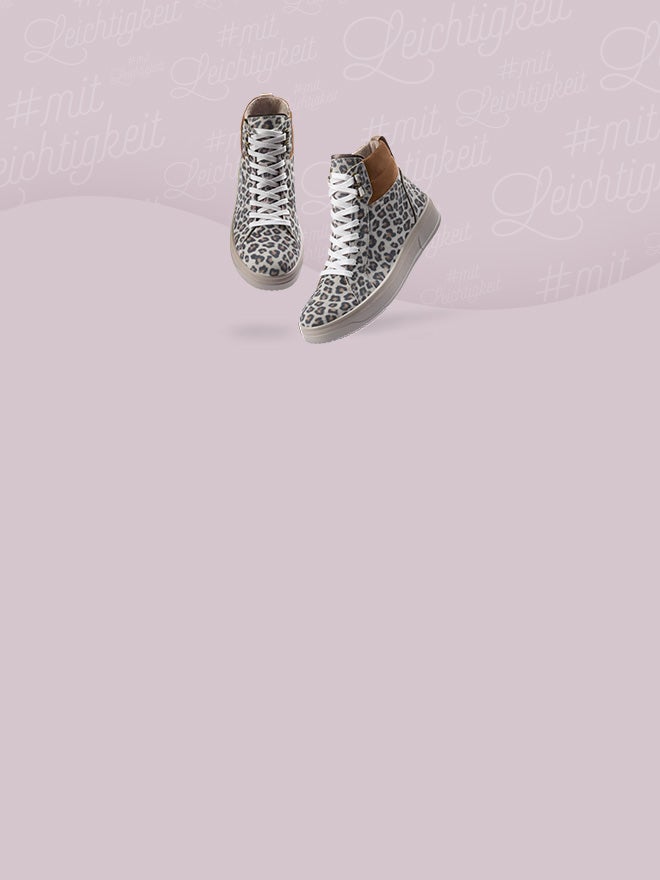 legero Damen REJOISE Sneaker high mit Reißverschluss/Schnürung - Material: Effektleder - Farbe: Braun
