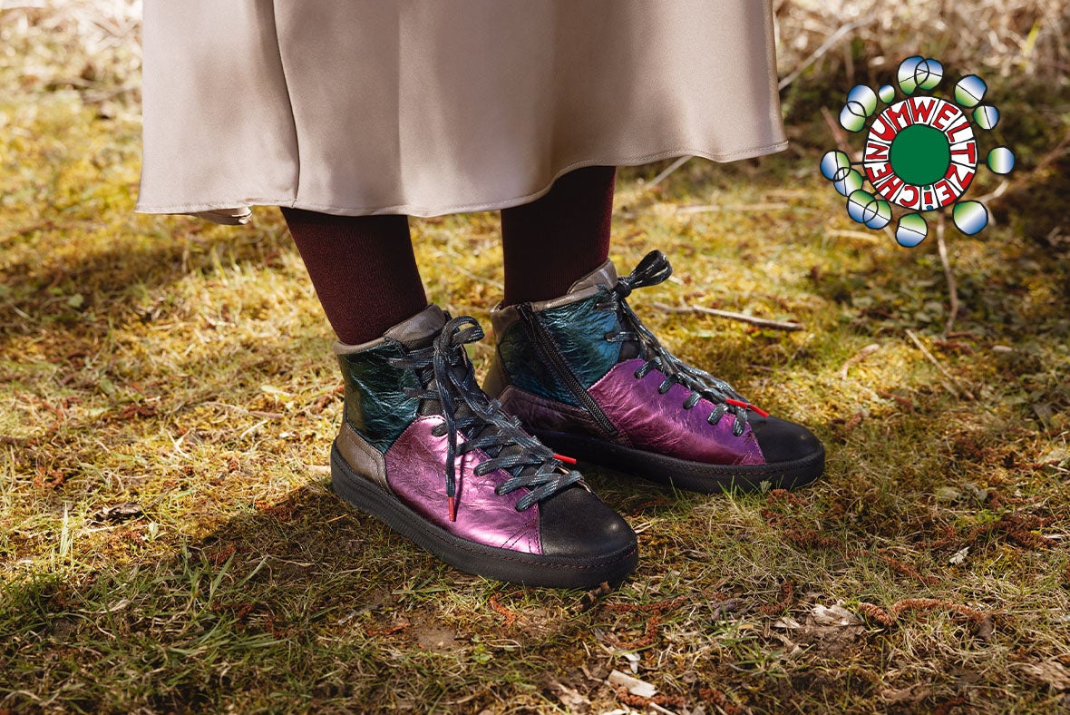 Think! Damen KUMI Sneaker high mit Reißverschluss - Farbe: Schwarz Think! Damen KUMI Sneaker high mit Reißverschluss - Material: Lederkombination - Farbe: Schwarz/Kombi