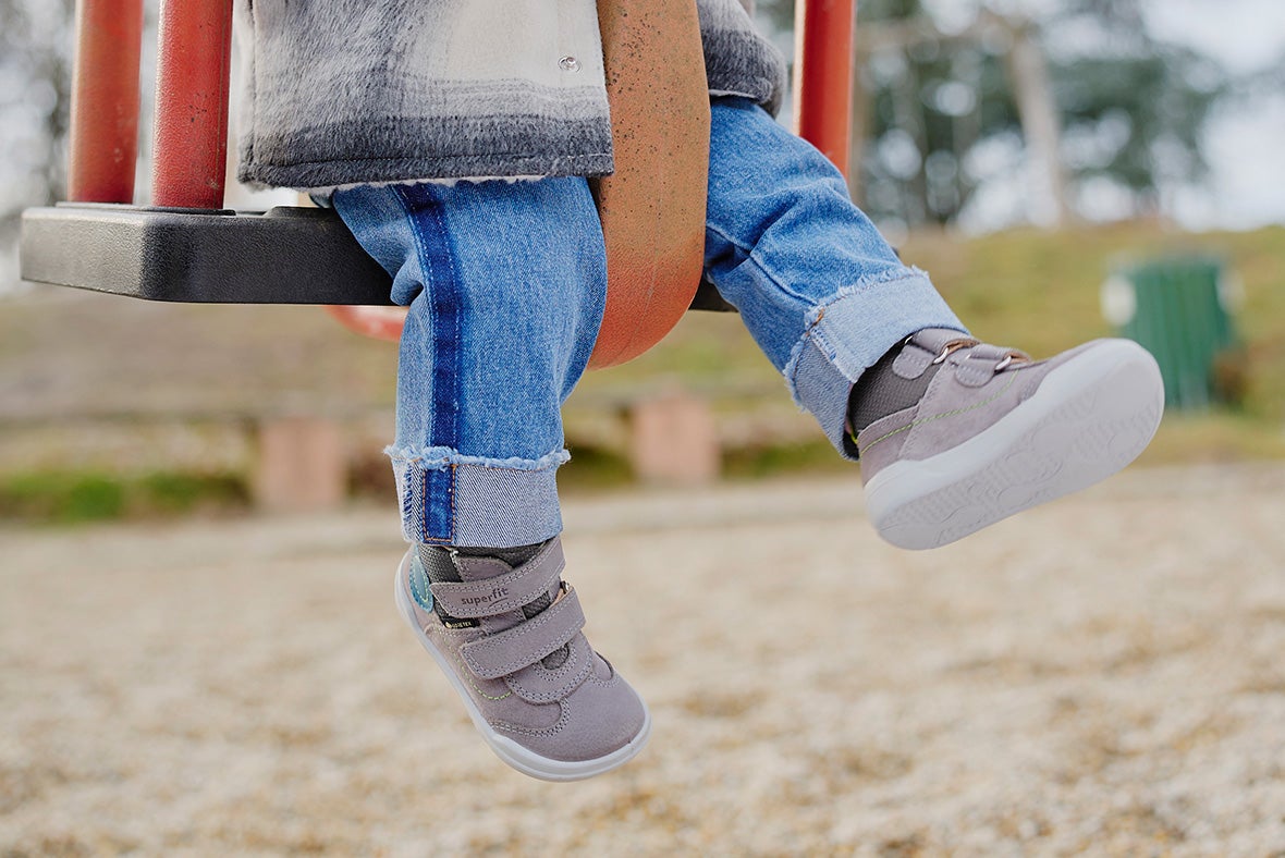 superfit Girls, Boys SUPERFREE Sneakers high  with Velcro Fastener - Material: Nubuck leather - Colour: Grey