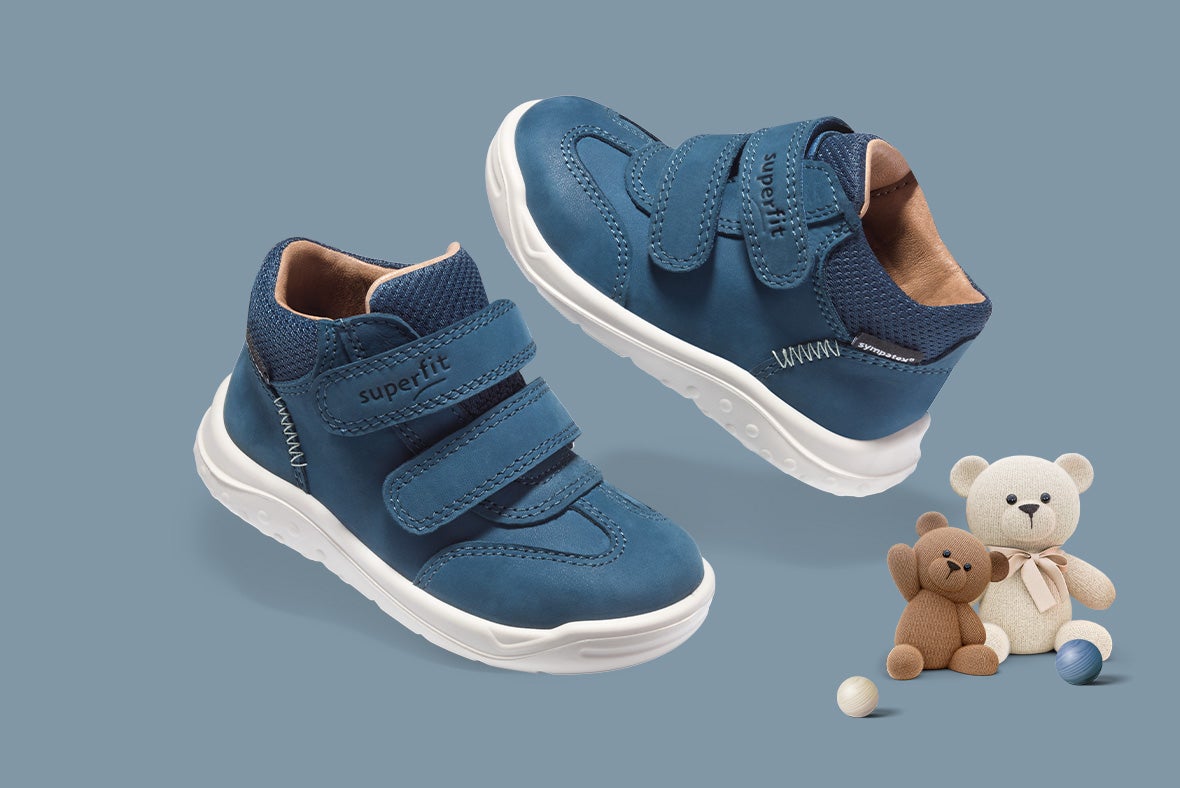 superfit Jungen WHALEY Sneaker high mit Klettverschluss - Material: Nubukleder - Farbe: Blau