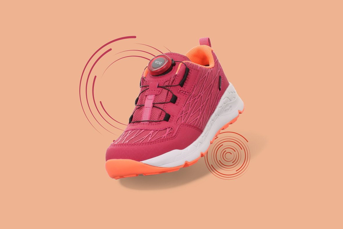 superfit Girls FREE RIDE Sneakers low with BOA® Fit System - Material: Textil - Color: Pink/Orange