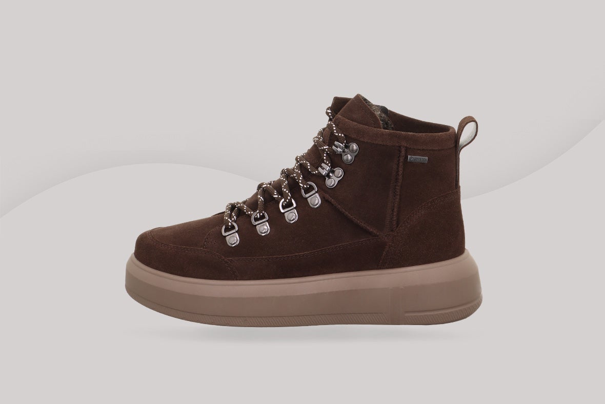 legero Woman WONDER Lace-up boot with Zip/Lacing - Colour: Brown - Material: Suede