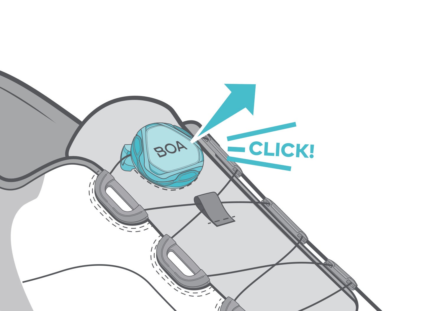 BOA fastener repair instructions, step 1 BOA fastener repair instructions, step 1: Open the BOA Fit System dial