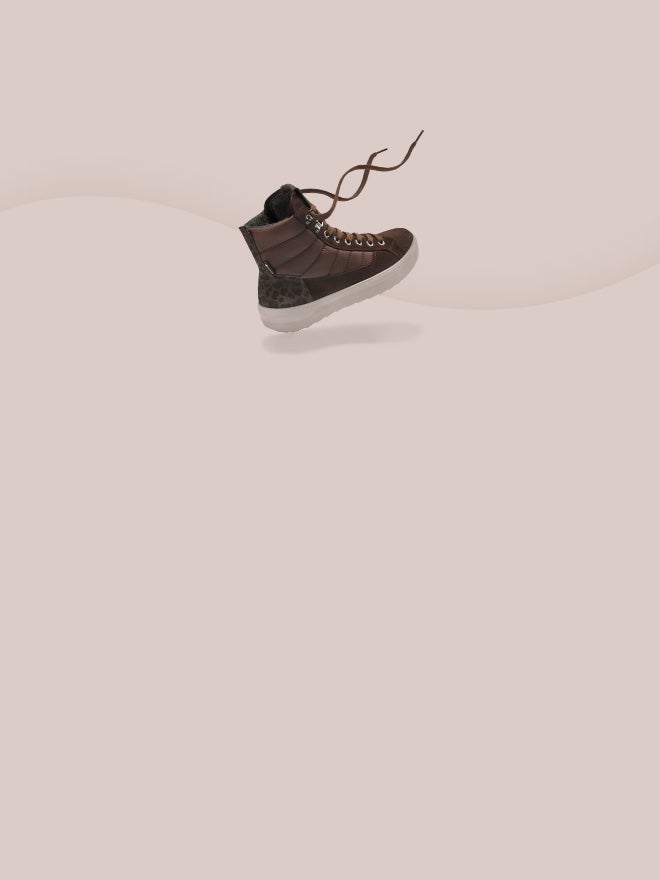 legero Damen MILENA Sneaker high mit Reißverschluss/Schnürung - Farbe: Braun - Material: Veloursleder