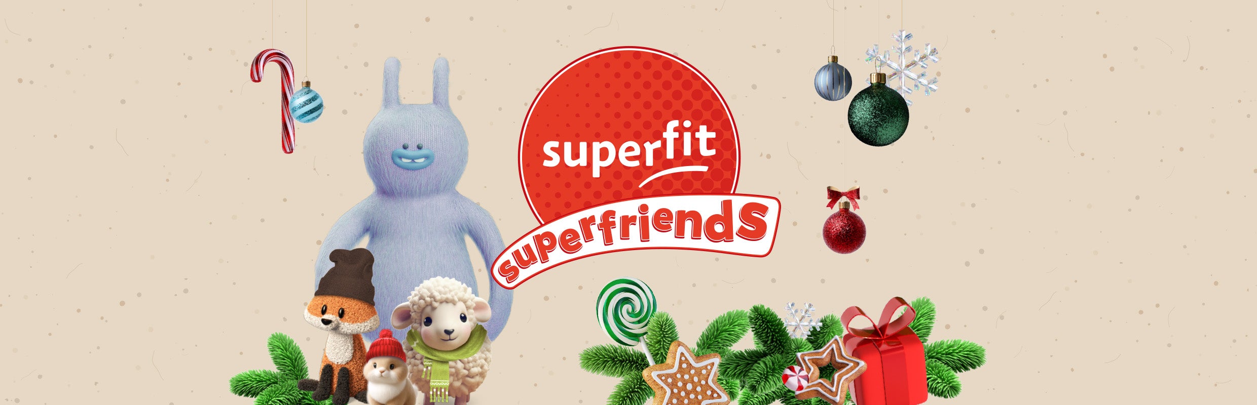 Lerne die neuen superfriends von superfit kennen superfit superfriends Logo mit den tierischen superfriends