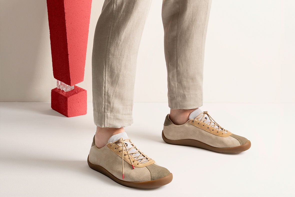 Think! Men HAPPAT Sneakers low with Lacing - Colour: Beige Think! Men HAPPAT Sneakers low with Lacing - Colour: Beige - Material: Suede