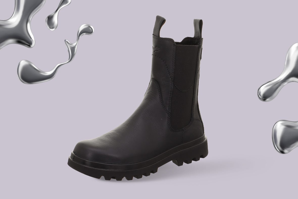 superfit Mädchen ABBY NOVA Boots mit Reißverschluss/Elastik - Material: Nappaleder - Farbe: Schwarz