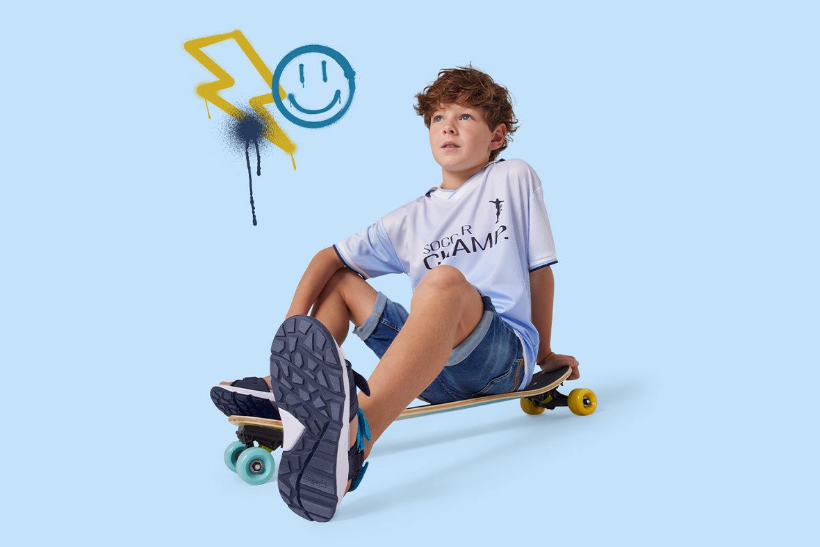 superfit Jungen CRISS CROSS Sandale mit Klettverschluss - Material: Synthetik - Farbe: Blau