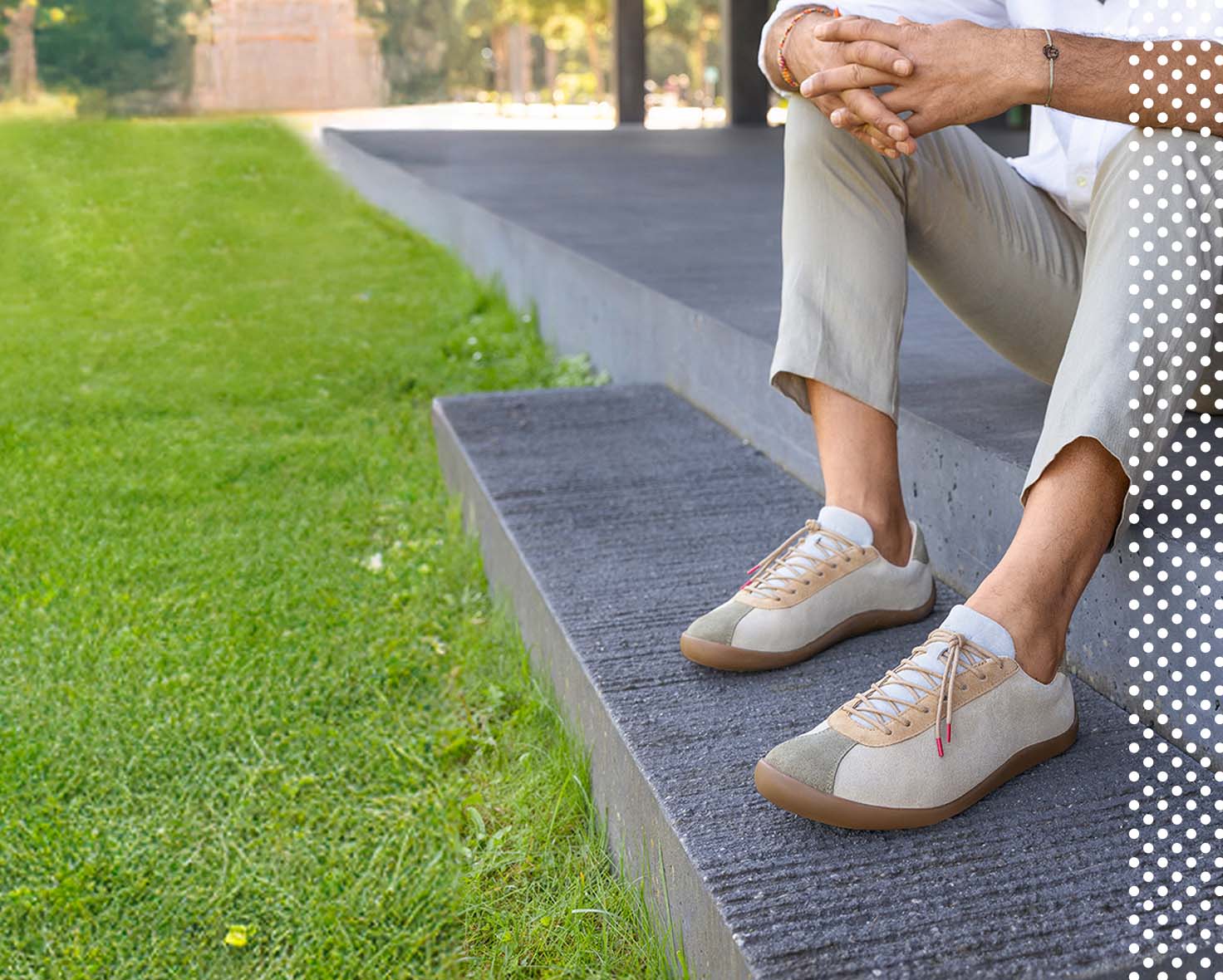 Think! Herren HAPPAT Sneaker low mit Schnürung - Farbe: Beige - Material: Veloursleder