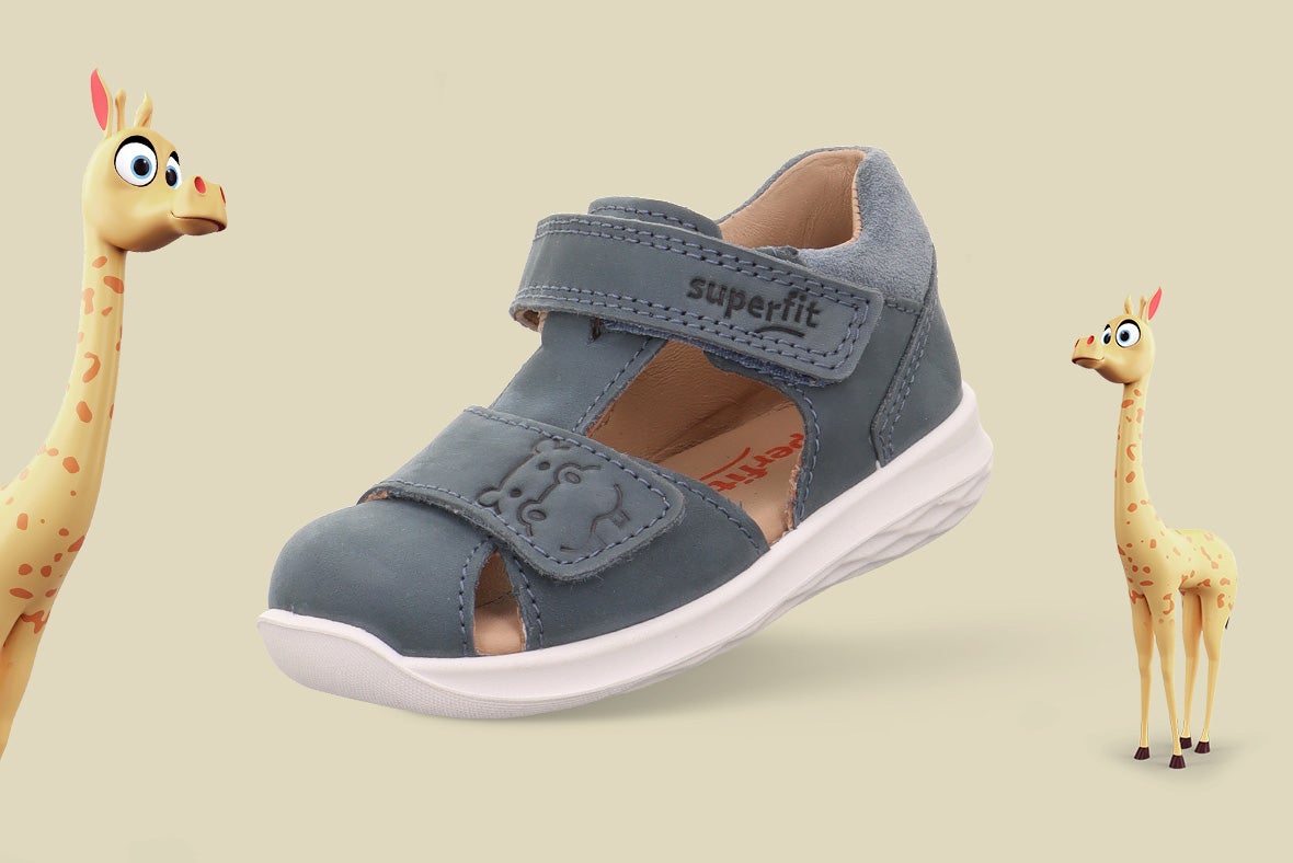 superfit Boys BUMBLEBEE Sandal with Velcro Fastener - Colour: Blue - Material: Nubuck leather