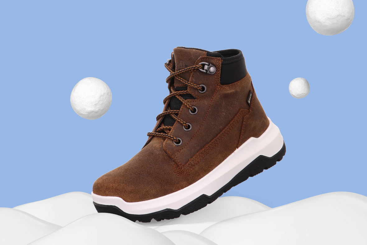 superfit SPACE Boots mit Schnürung - Material: Veloursleder/Textil - Farbe: Braun/Schwarz