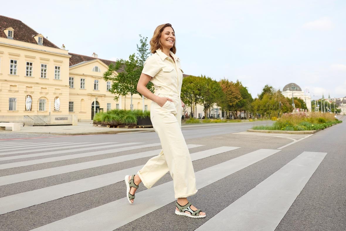 legero Woman SIRIS Sandal with Velcro Fastener - Colour: Green