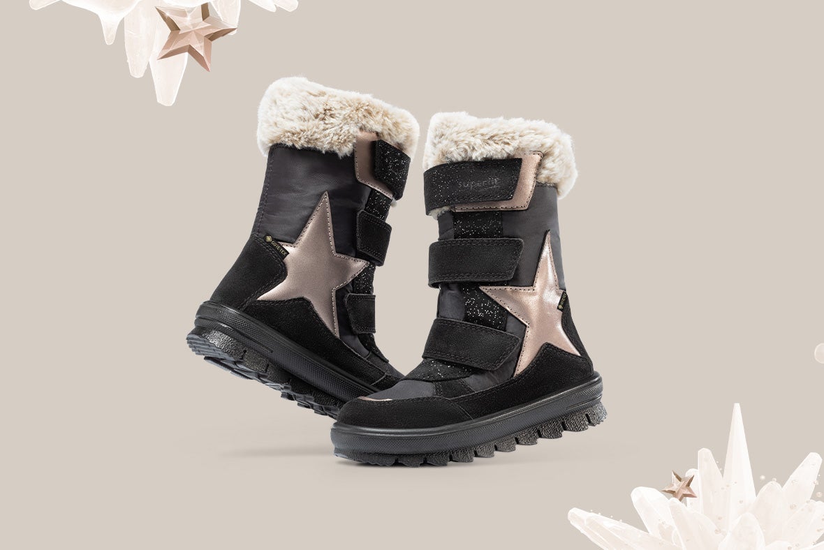 superfit Mädchen FLAVIA Stiefel mit Klettverschluss - Farbe: Schwarz - Material: Veloursleder