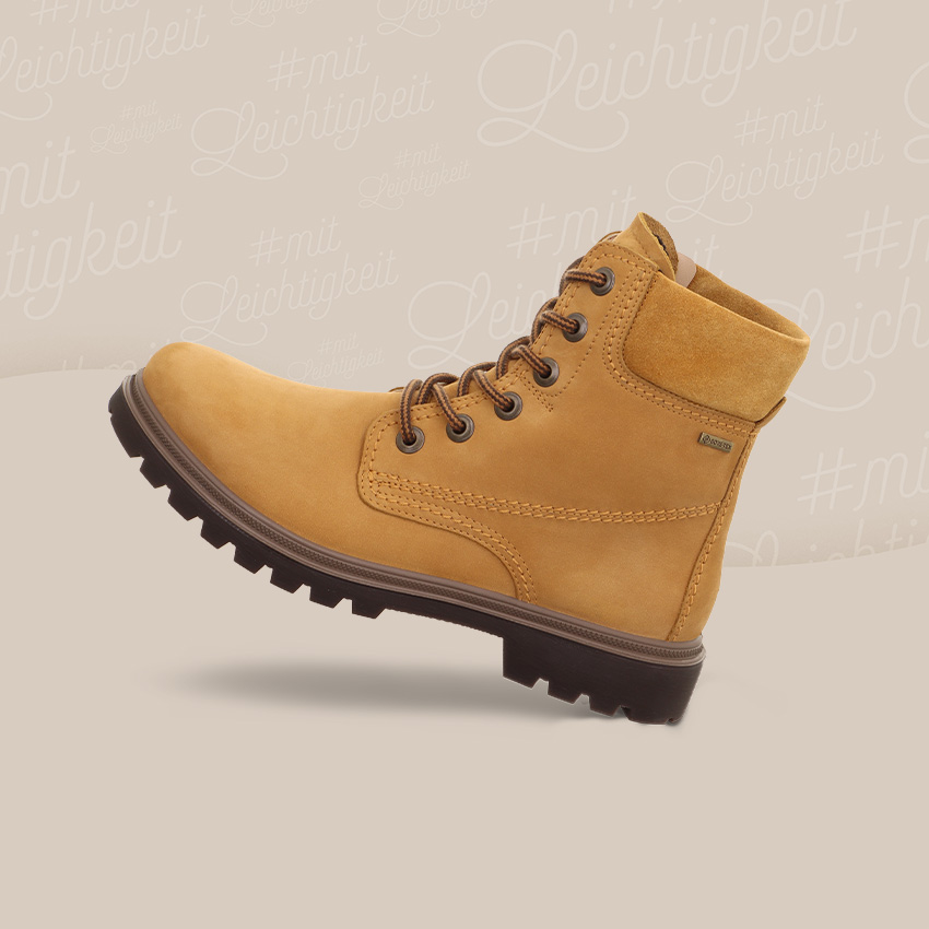 legero Damen MONTA Schnürboots mit Reißverschluss - Material: Nubukleder - Farbe: Daino