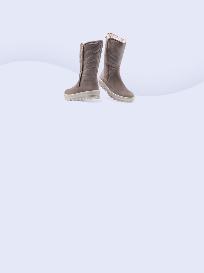 legero Damen NOVARA Stiefel mit Reißverschluss - Material: Veloursleder - Farbe: Beige