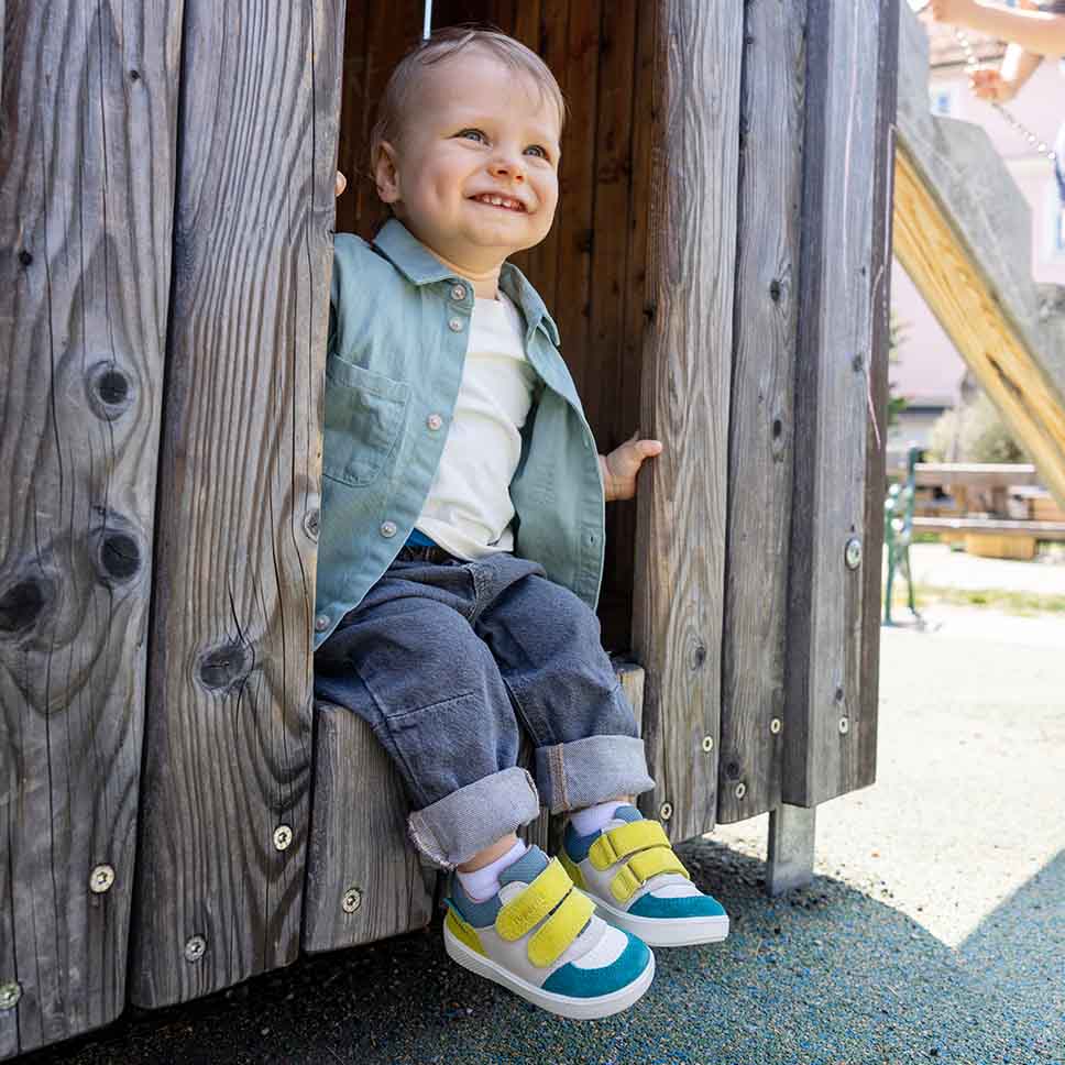 superfit Jungen SUPIES Sneaker low mit Klettverschluss - Farbe: Grün - Material: Veloursleder