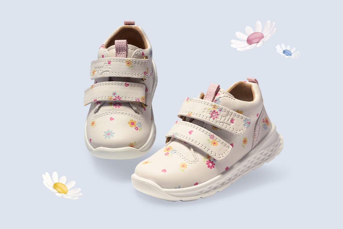 superfit Mädchen BREEZE Sneaker high mit Klettverschluss - Farbe: Weiß - Material: Effektleder